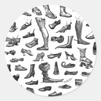 Sticker Rond L'histoire des chaussures