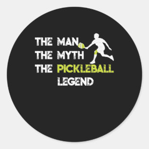 Sticker Rond L'Homme Le Mythe La Légende du Pickleball
