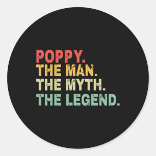 Sticker Rond L'Homme Le Mythe La Légende Fête des pères Cadeau