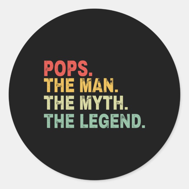 Sticker Rond L'Homme Le Mythe La Légende Fête des pères Cadeau (Devant)