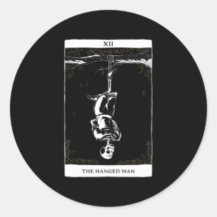 Sticker Rond L'homme pendu - Carte Tarot Cadeau