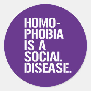 Sticker Rond L'homophobie est une maladie sociale