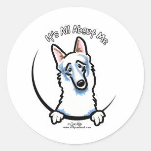 Sticker Rond L'IAAM des bergers allemands blancs
