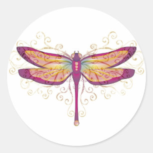 Sticker Rond Libellule