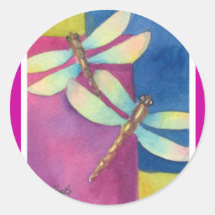 Sticker Rond Libellules