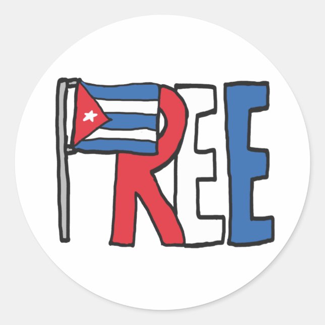 Sticker Rond Libérer Cuba (Devant)