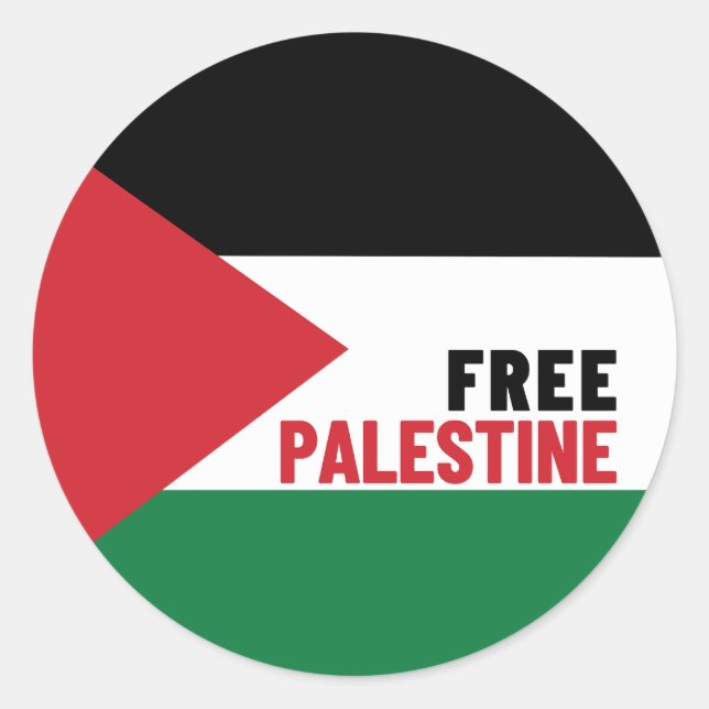 Sticker Rond Libérer la Palestine | Drapeau de Palestine | Lutt (Devant)