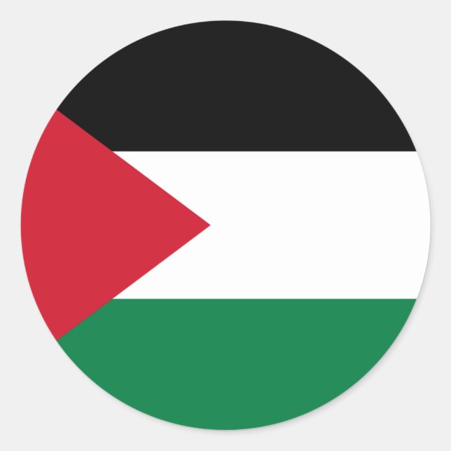 Sticker Rond Libérez la Palestine - Drapeau palestinien (voir l (Devant)