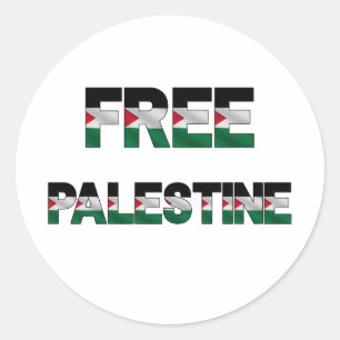 Sticker Rond Libérez la Palestine Lettres drapeau Unité Fierté 