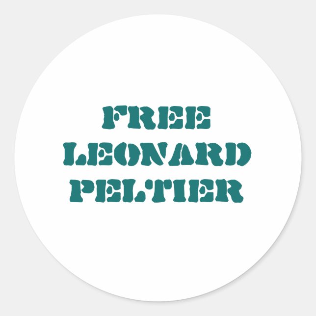 Sticker Rond Libérez l'autocollant Leonard Peltier (Devant)