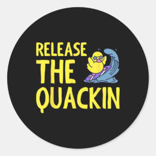 Sticker Rond Libérez Quackin Gym Bodybuilding —
