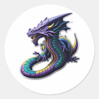 Sticker Rond Libérez votre feu intérieur avec Dragon