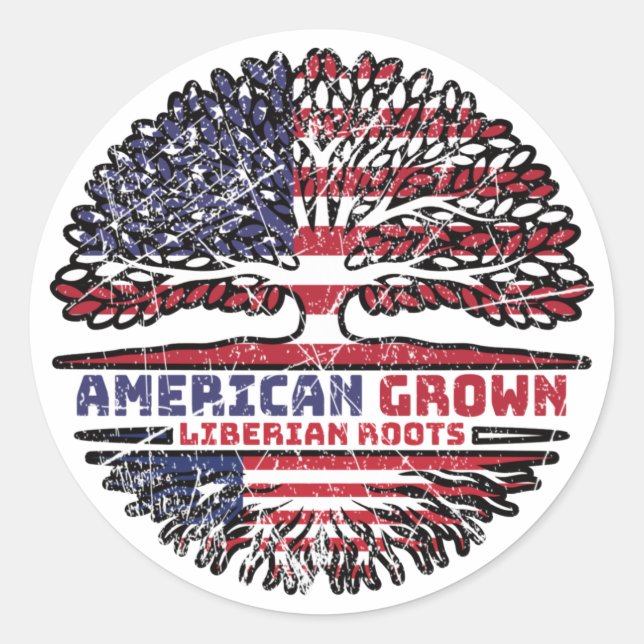 Sticker Rond Libéria États-Unis d'Amérique (Devant)