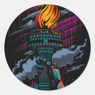 Sticker Rond Liberté