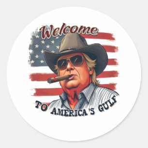 Sticker Rond Liberté aux Américains du golfe Américain Trump