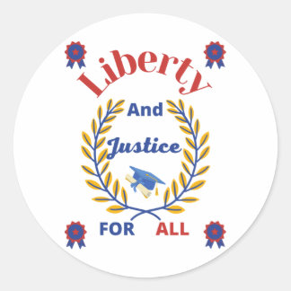 Sticker Rond Liberté officielle et justice pour tous Collection