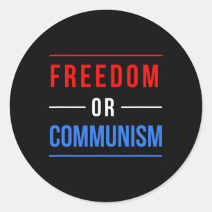 Sticker Rond Liberté Ou Communisme Drôle Élection 2024 Trump Vs
