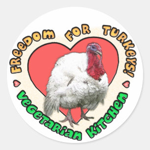 Sticker Rond Liberté pour des dindes