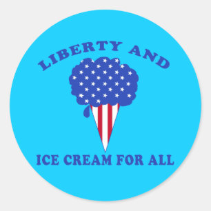 Sticker Rond Liberty et crème glacée pour tous les produits