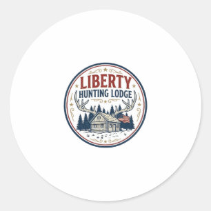Sticker Rond Liberty Hunting Lodge Patriotique Patriotique Chas