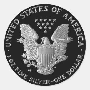 Sticker Rond Liberty Silver Dollar Tail 2006