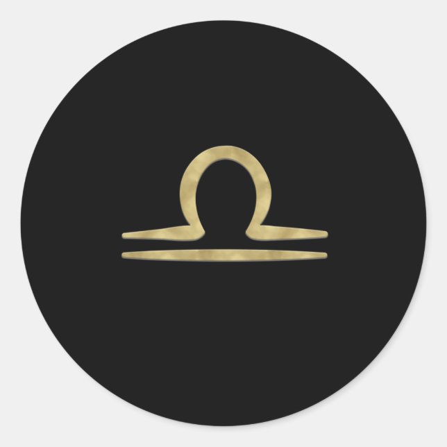 Sticker Rond LIBRA Gold Septembre Octobre Anniversaire Astrolog (Devant)