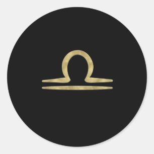 Sticker Rond LIBRA Gold Septembre Octobre Anniversaire Astrolog