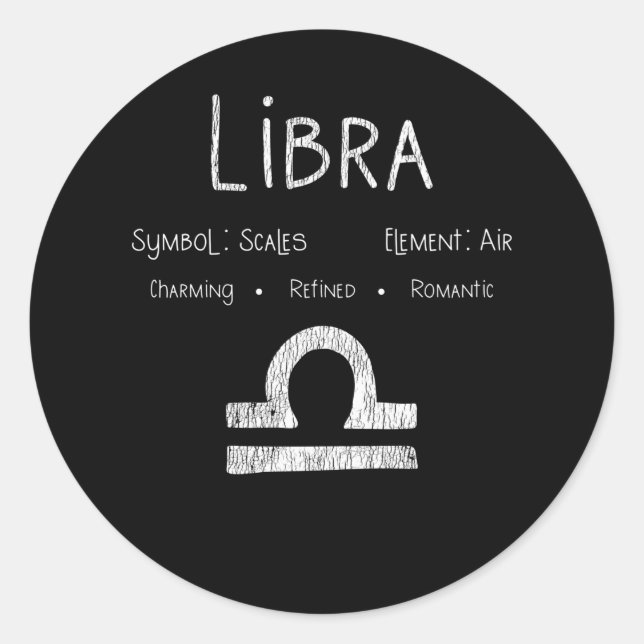Sticker Rond Libra Horoscope Astrologie Étoile signe cadeau d'a (Devant)
