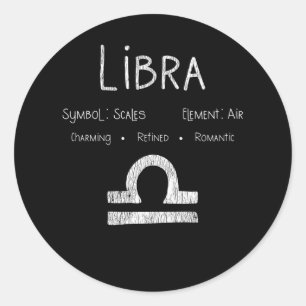 Sticker Rond Libra Horoscope Astrologie Étoile signe cadeau d'a