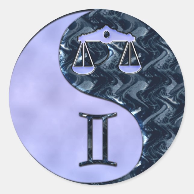Sticker Rond Libra Yin Yang (Devant)
