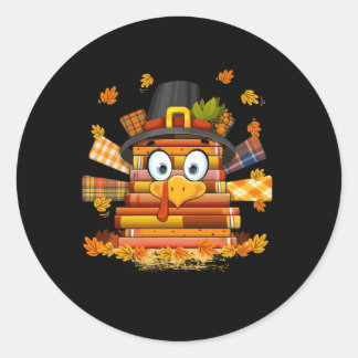 Sticker Rond Librairie Lecteur de livres Turquie Thanksgiving a