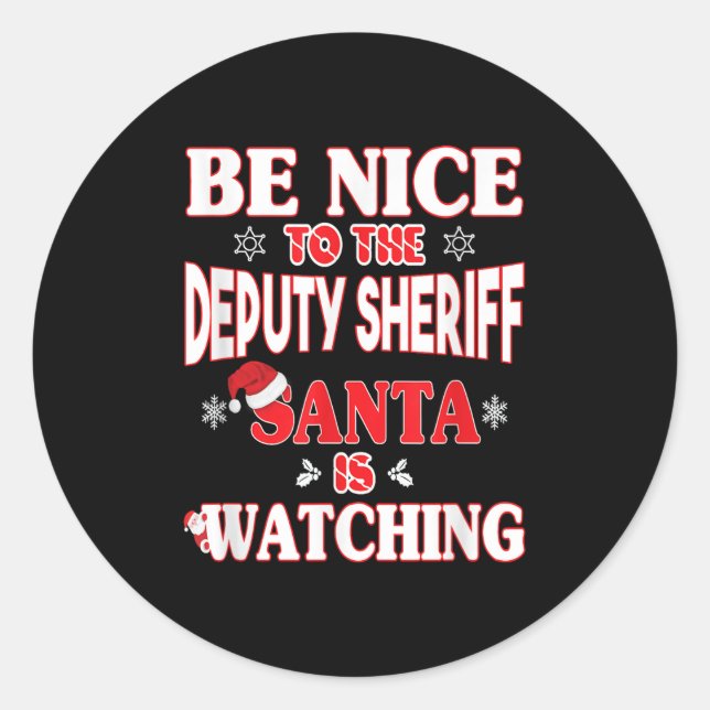 Sticker Rond Lice Officer Shirt - For Christmas Deputy Sheriff_ (Devant)
