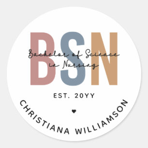 Sticker Rond Licence BSN en sciences infirmières sur mesure