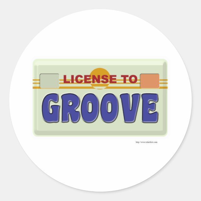 Sticker Rond Licence pour Groove Fun Logo Design (Devant)