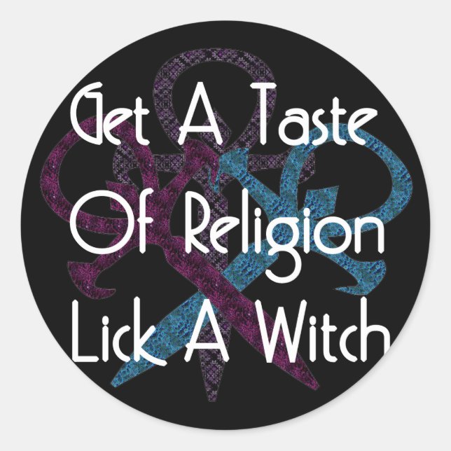 Sticker Rond Lick A Witch (Devant)