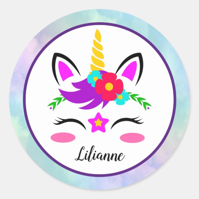 Sticker Rond Licorne (Devant)