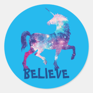 STICKER ROND LICORNE