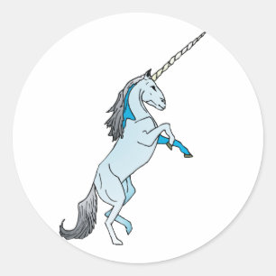 Sticker Rond licorne blanche