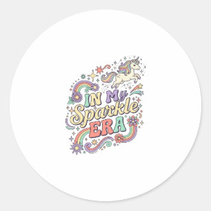 Sticker Rond Licorne Dans Mon Ère de Brillance Vêtements Kawaii