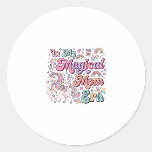 Sticker Rond Licorne Dans Mon Ère De Maman Magique Kawaii POD A