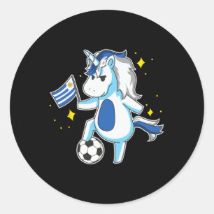 Sticker Rond Licorne de football conception de maillot uruguaye