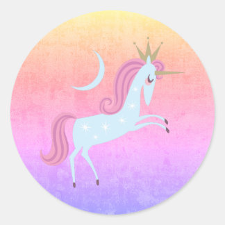 Sticker Rond licorne magique