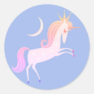 Sticker Rond licorne magique