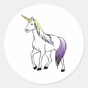 Sticker Rond Licorne non binaire