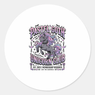 Sticker Rond Licorne Pastel Goth Licorne Club Commercial Sticke
