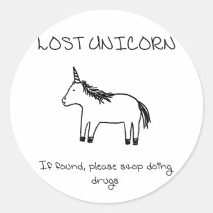 Sticker Rond Licorne perdue