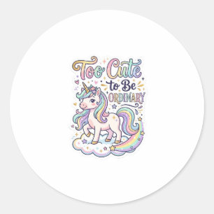 Sticker Rond Licorne Trop Mignonne pour être Ordinaire Vecteur