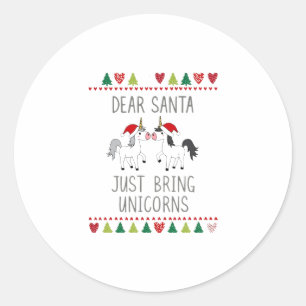 Sticker Rond Licornes de Noël Sweat de Noël Moche Amoureux des