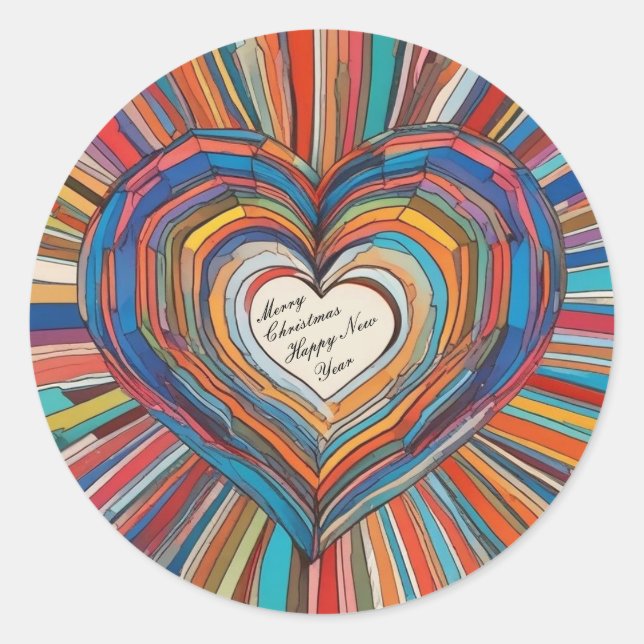 Sticker Rond Lié par Coeur (Devant)