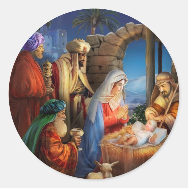 Sticker Rond Lieu des fêtes de la Nativité (Devant)